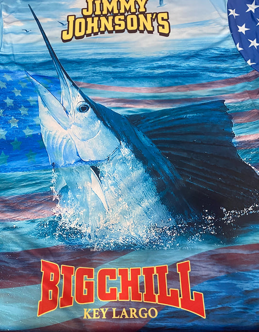 American Flag Marlin Long Sleeve Shirt